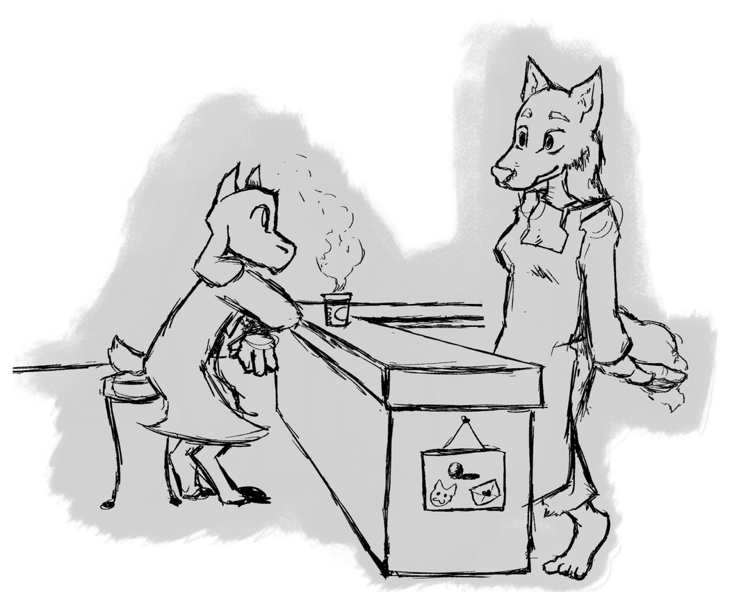 the goat and Kat in Kat's Coffee